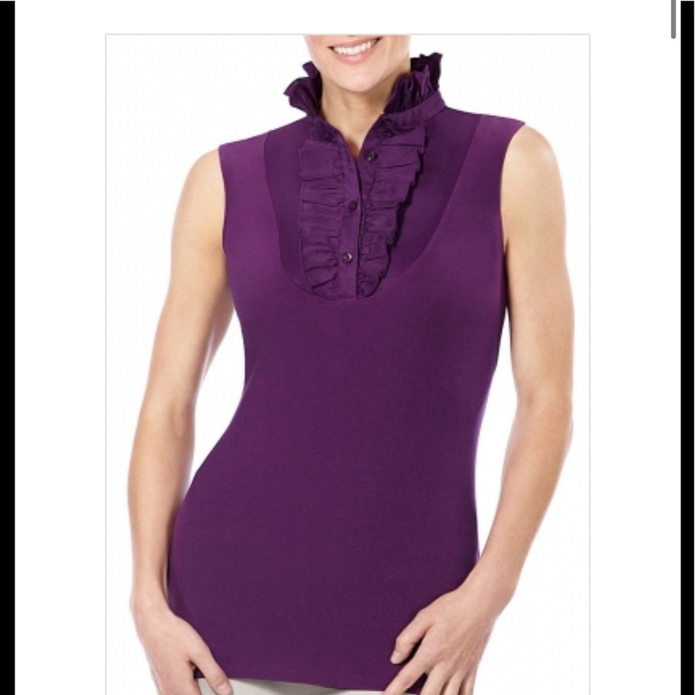 The Sleevless Ruffle Plum Top NWT